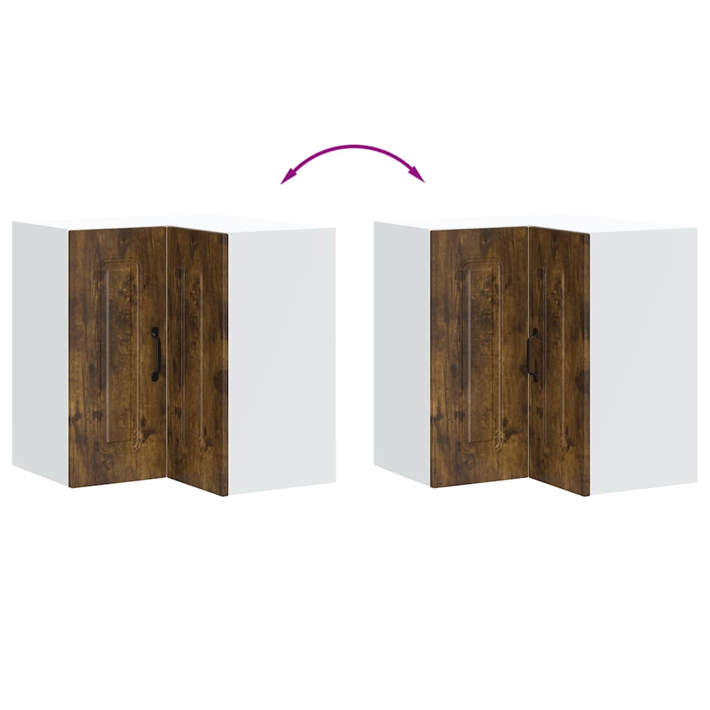 Kitchen Wall Corner Cabinet "Kalmar" Smoked Oak Engineered Wood