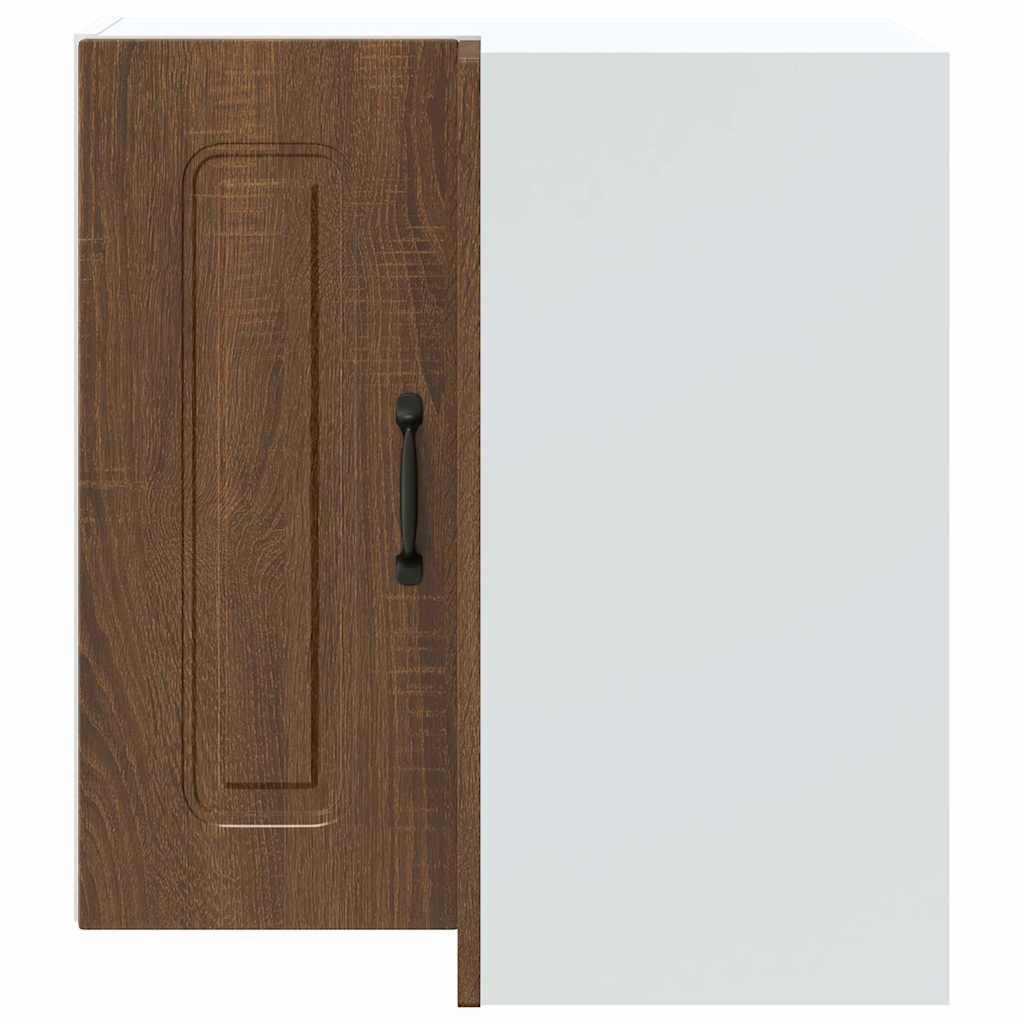 Kitchen Wall Corner Cabinet "Kalmar" Brown Oak Engineered Wood