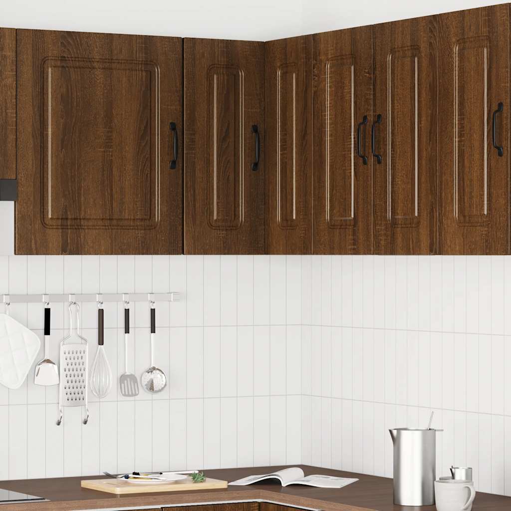 Kitchen Wall Corner Cabinet "Kalmar" Brown Oak Engineered Wood