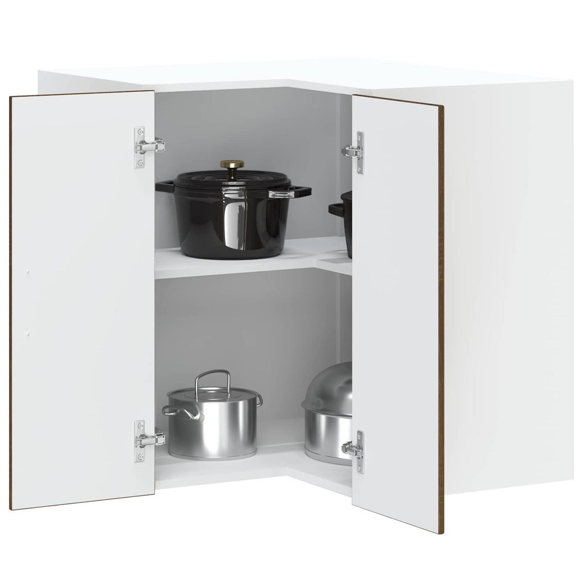 Kitchen Wall Corner Cabinet "Kalmar" Brown Oak Engineered Wood