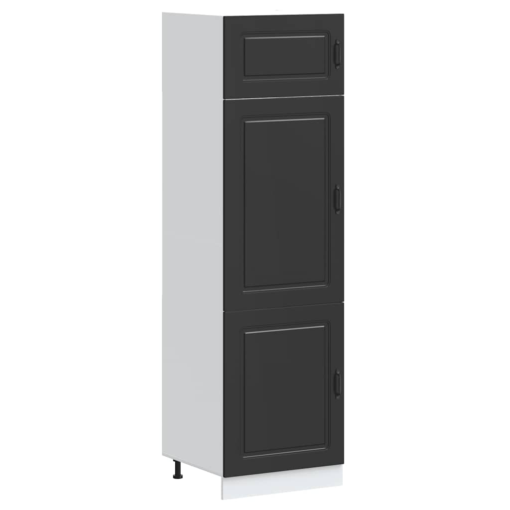 vidaXL Kitchen Cupboard Kalmar Black Engineered Wood