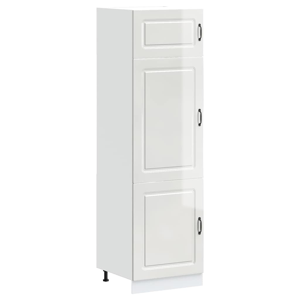 vidaXL Kitchen Cupboard Kalmar High Gloss White Engineered Wood