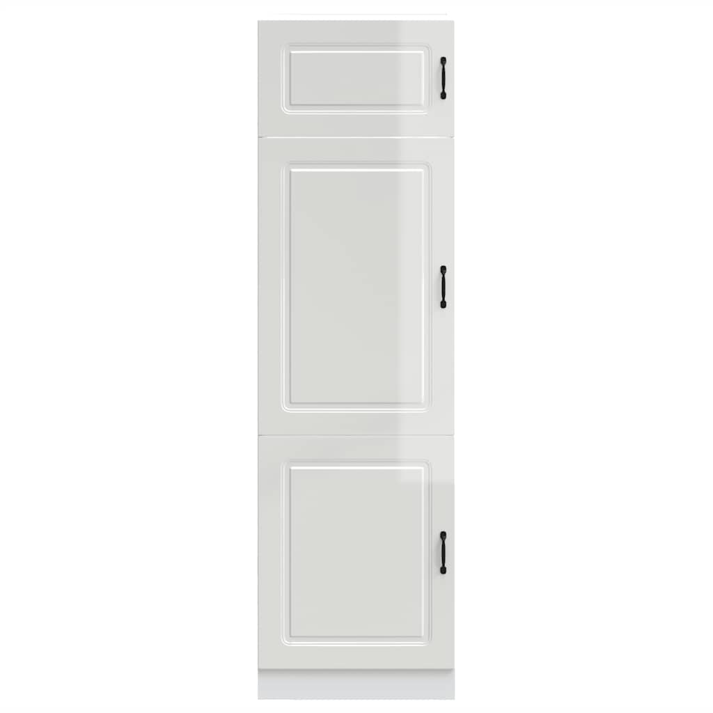 vidaXL Kitchen Cupboard Kalmar High Gloss White Engineered Wood