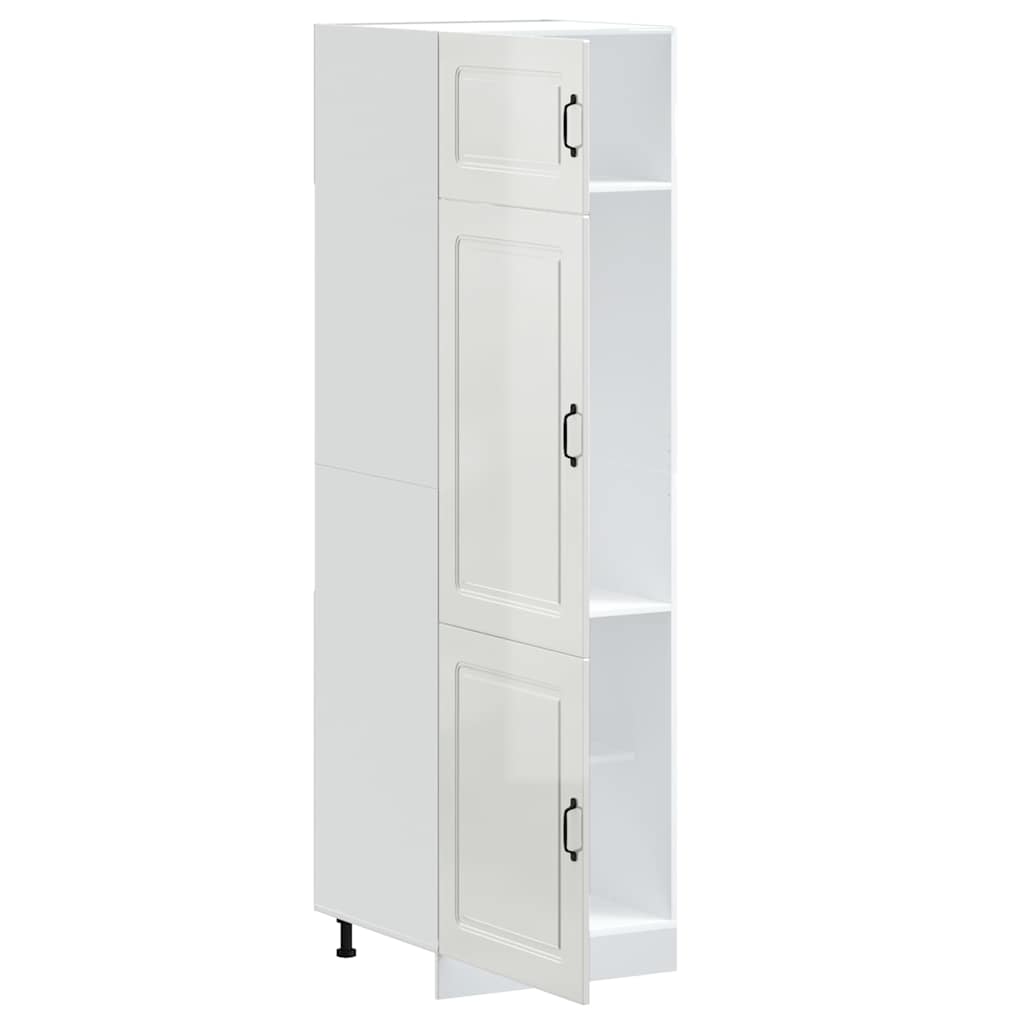 vidaXL Kitchen Cupboard Kalmar High Gloss White Engineered Wood