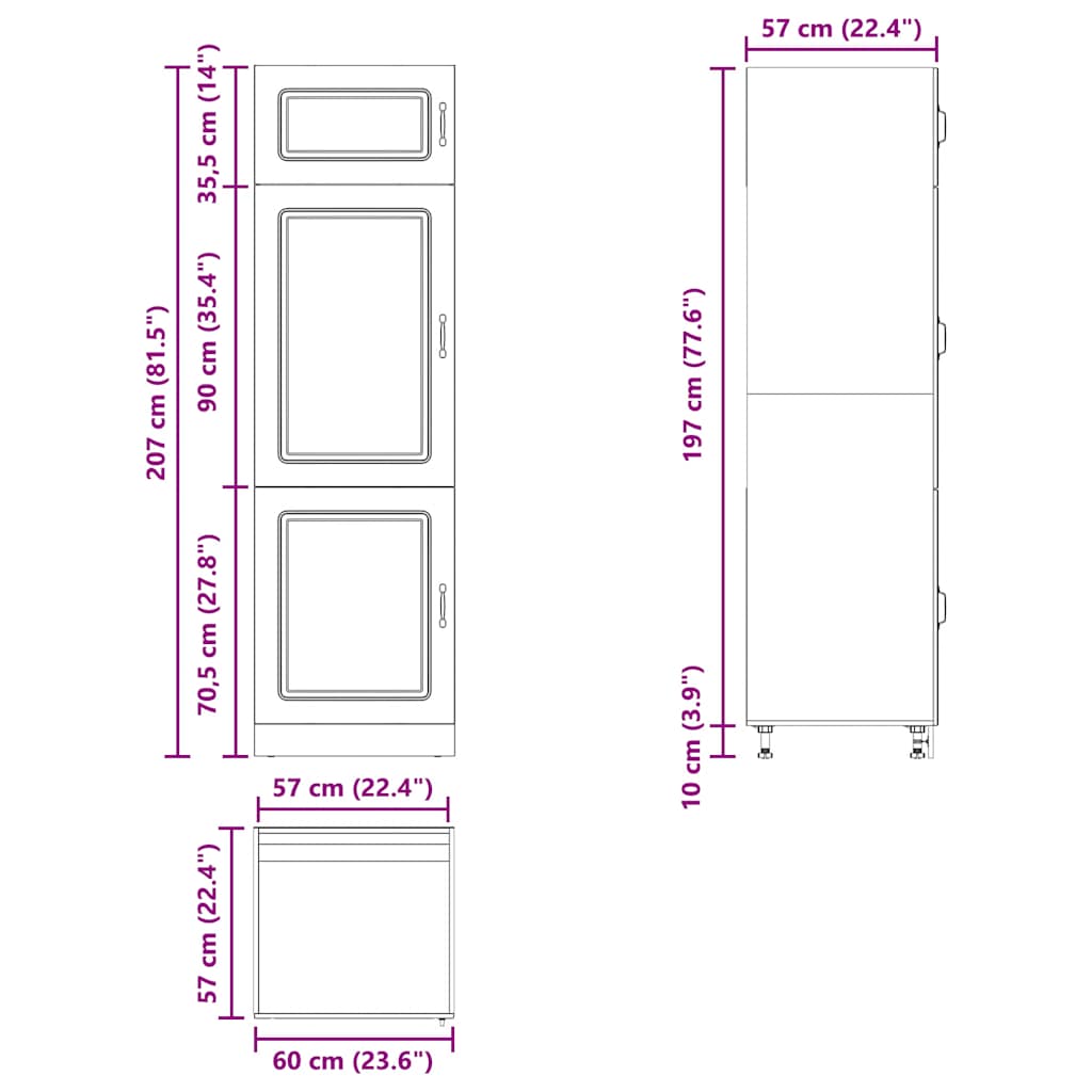 vidaXL Kitchen Cupboard Kalmar High Gloss White Engineered Wood