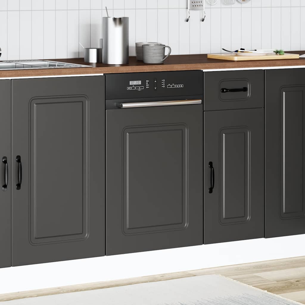 Dishwasher Panel "Kalmar" Black 45x1,5x57 cm Engineered Wood