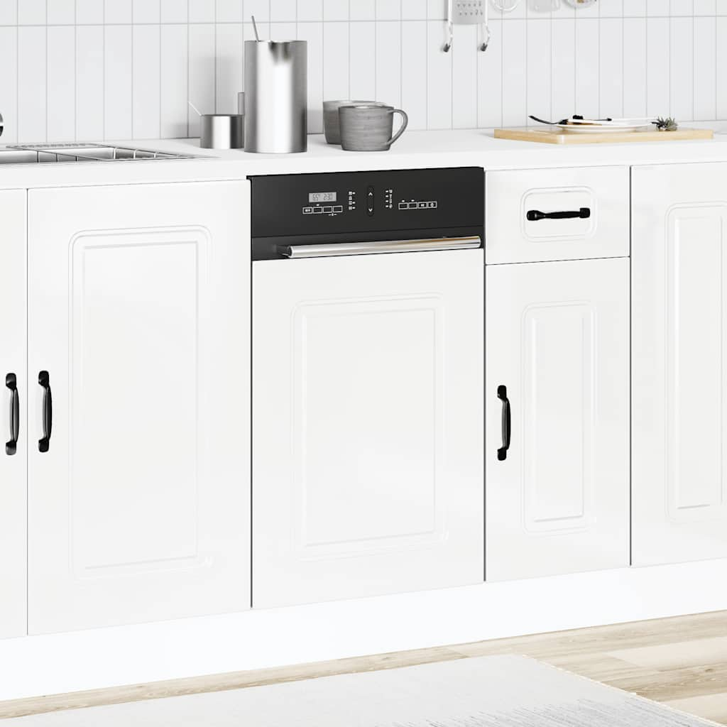 vidaXL Dishwasher Panel Kalmar High Gloss White 45x1.5x67 cm Engineered Wood