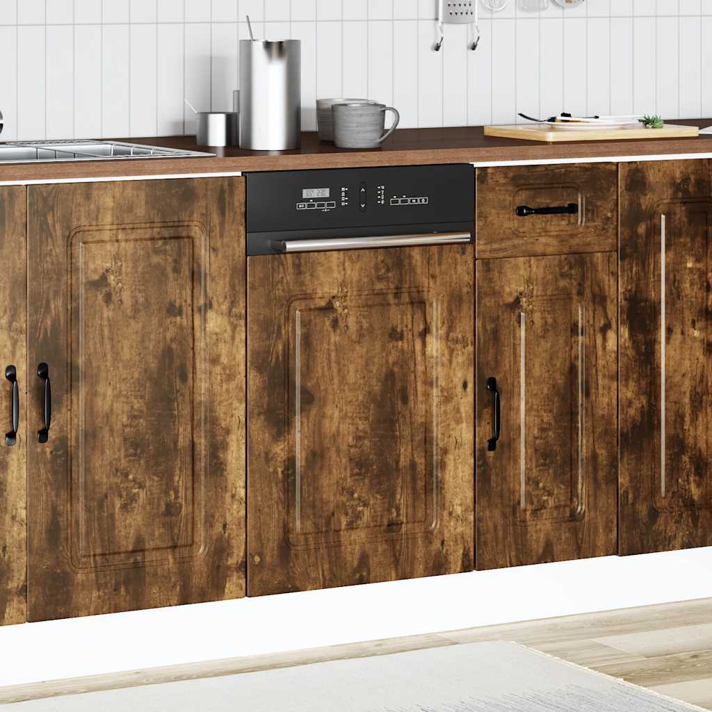 vidaXL Dishwasher Panel Kalmar Smoked Oak 45x1.5x67 cm Engineered Wood