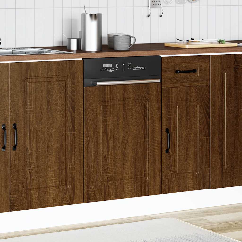 vidaXL Dishwasher Panel Kalmar Brown Oak 45x1.5x67 cm Engineered Wood