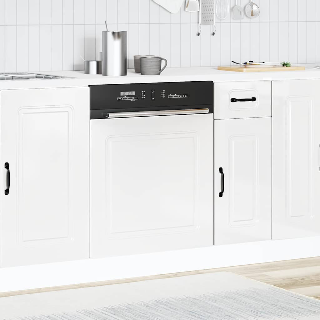 vidaXL Dishwasher Panel Kalmar High Gloss White 60x1.5x67 cm Engineered Wood