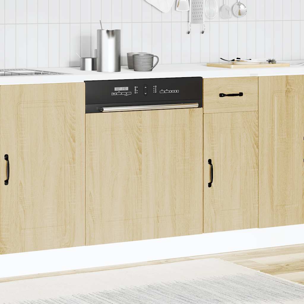 vidaXL Dishwasher Panel Kalmar Sonoma Oak 60x1.5x67 cm Engineered Wood