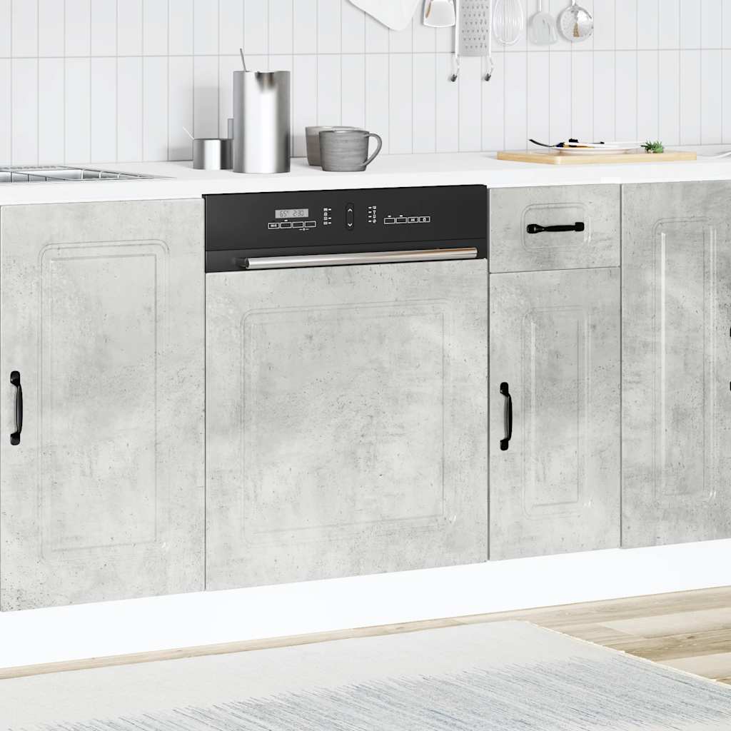 vidaXL Dishwasher Panel Kalmar Concrete Grey 60x1.5x67 cm Engineered Wood