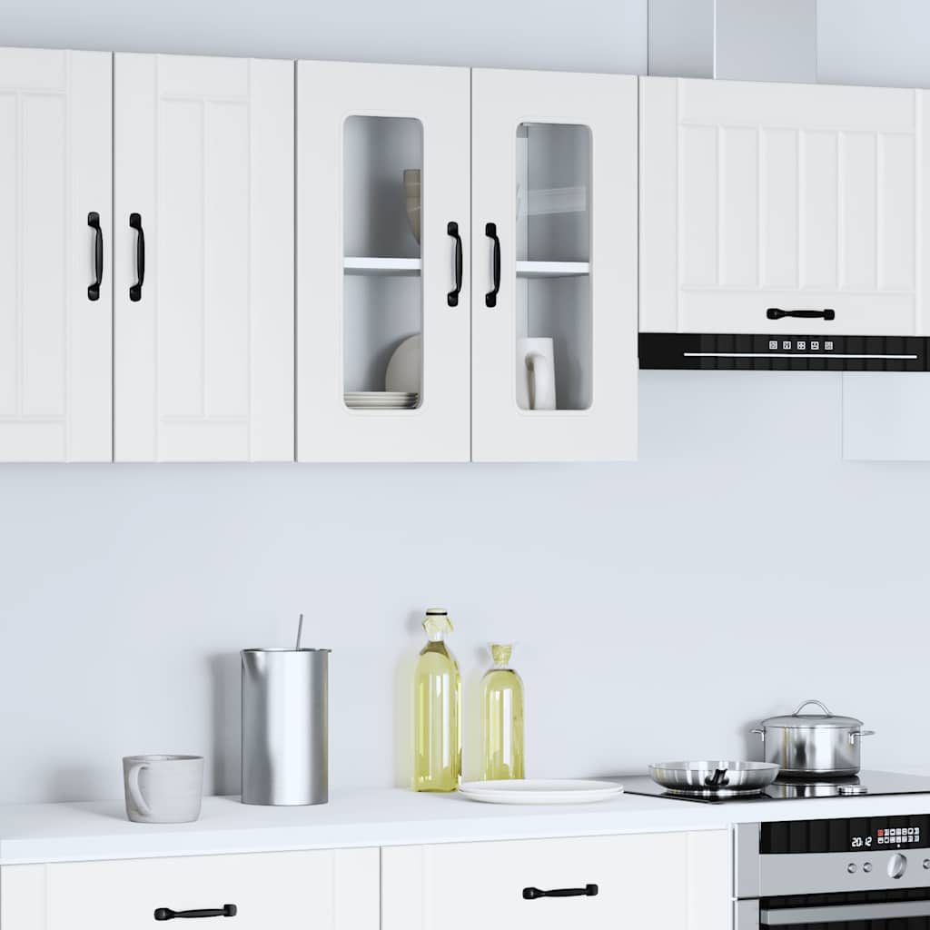 vidaXL Kitchen Wall Cabinet with Glass Door Kalmar White Engineered Wood