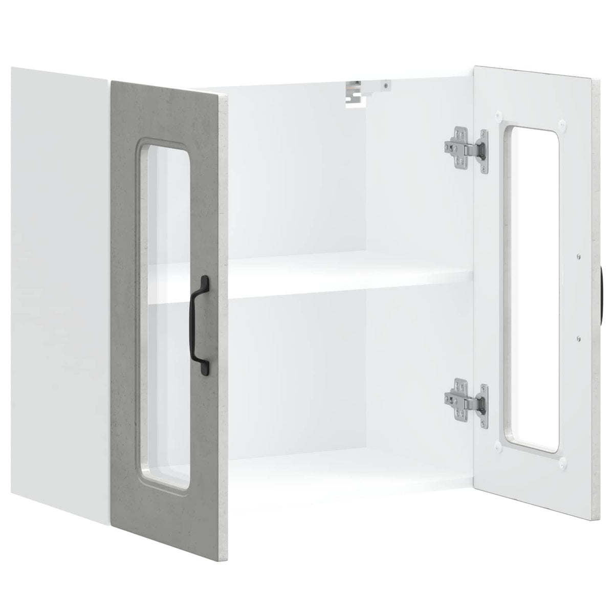 Kitchen Wall Cabinet with Glass Door "Kalmar" Concrete Grey