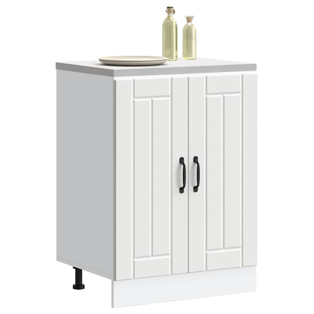 Sink Base Cabinet "Lucca" White Engineered Wood