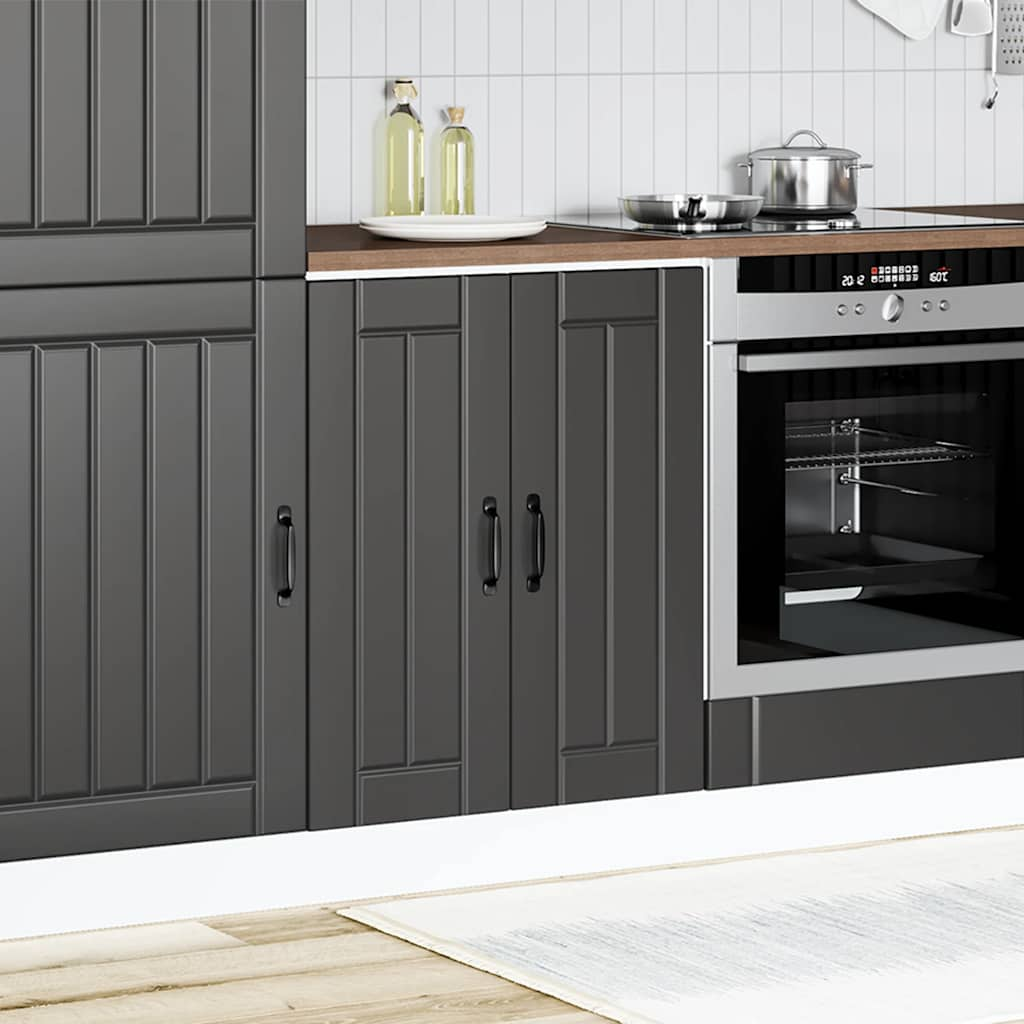 vidaXL Sink Base Cabinet Lucca Black Engineered Wood