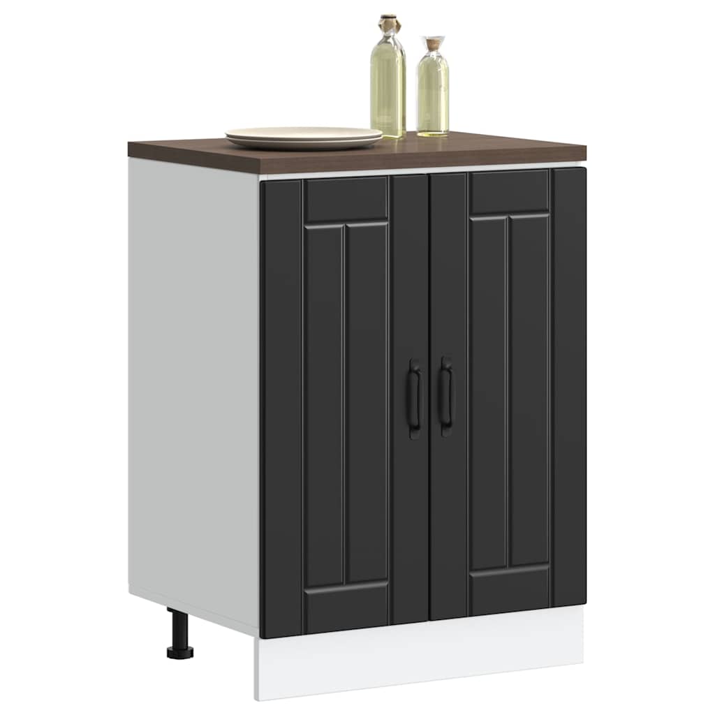 vidaXL Sink Base Cabinet Lucca Black Engineered Wood