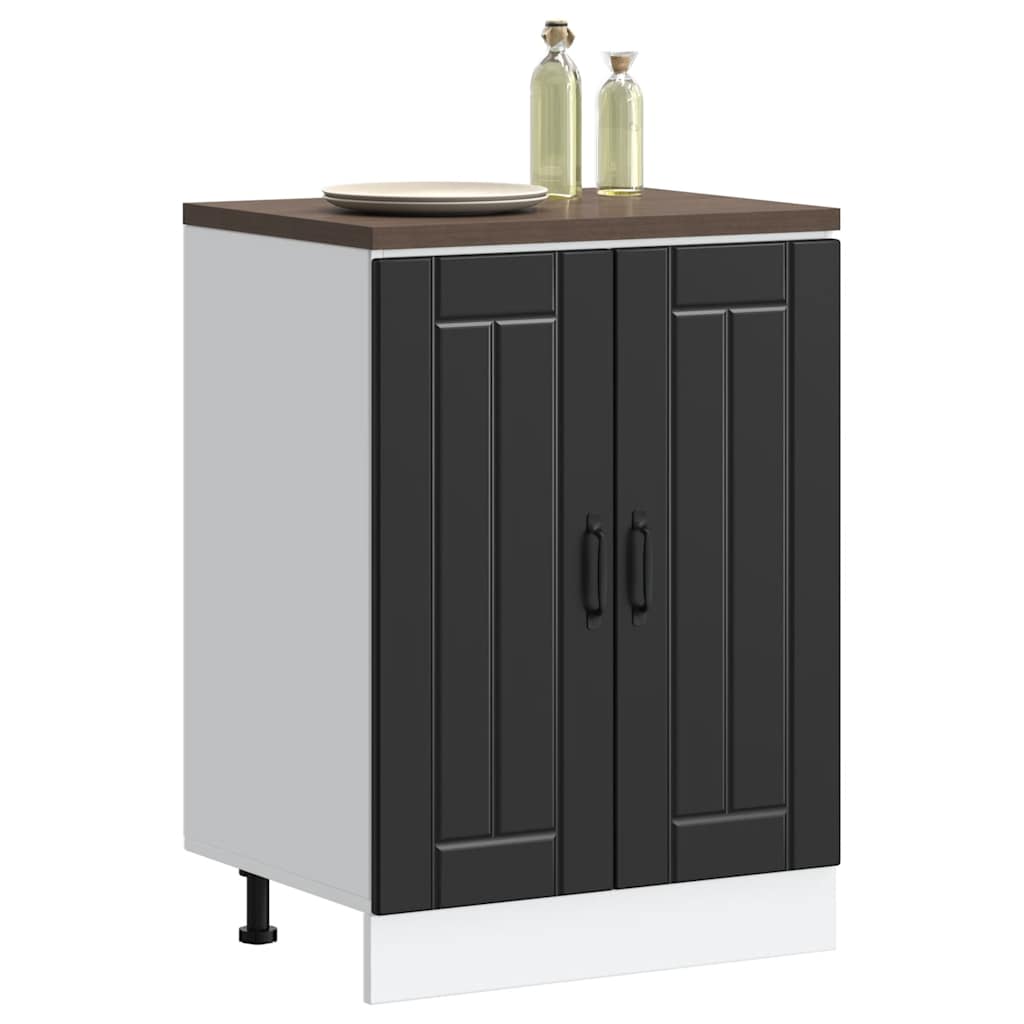 Sink Base Cabinet "Lucca" Black Engineered Wood