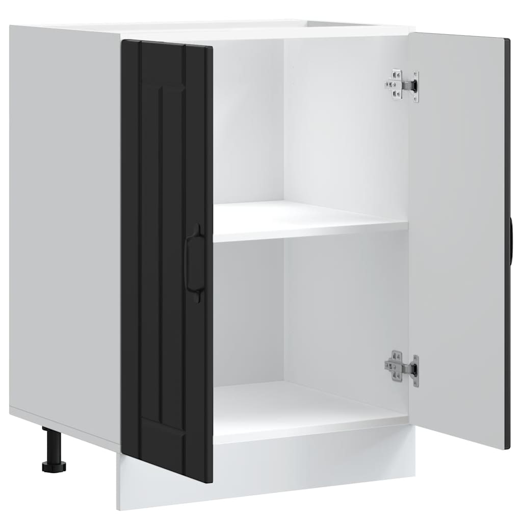 Sink Base Cabinet "Lucca" Black Engineered Wood