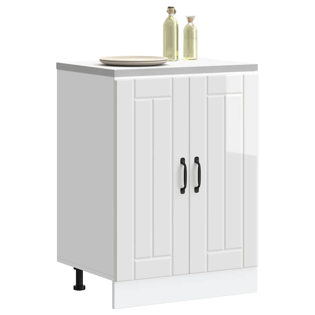 vidaXL Sink Base Cabinet Lucca High Gloss White Engineered Wood