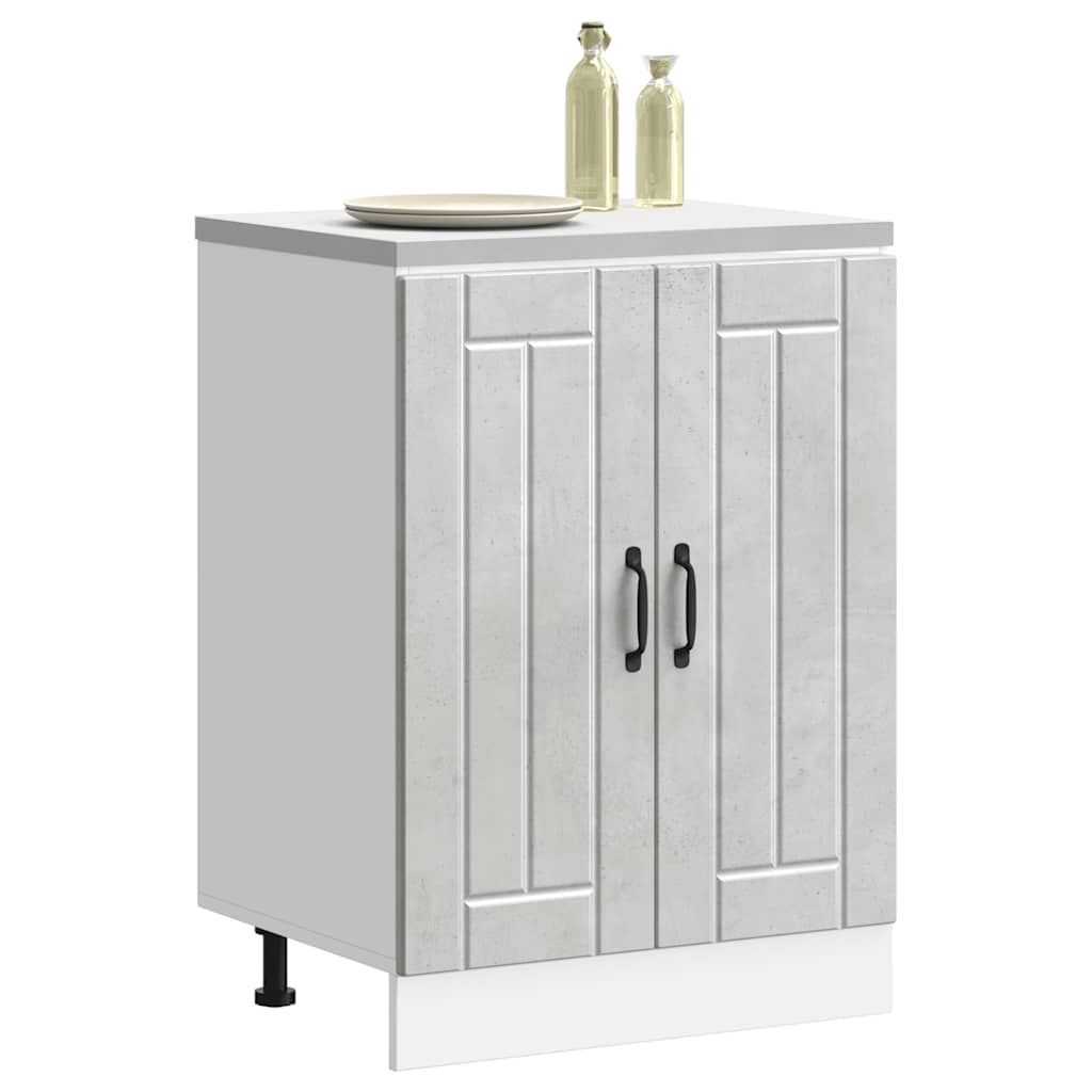 Sink Base Cabinet "Lucca" Concrete Grey Engineered Wood