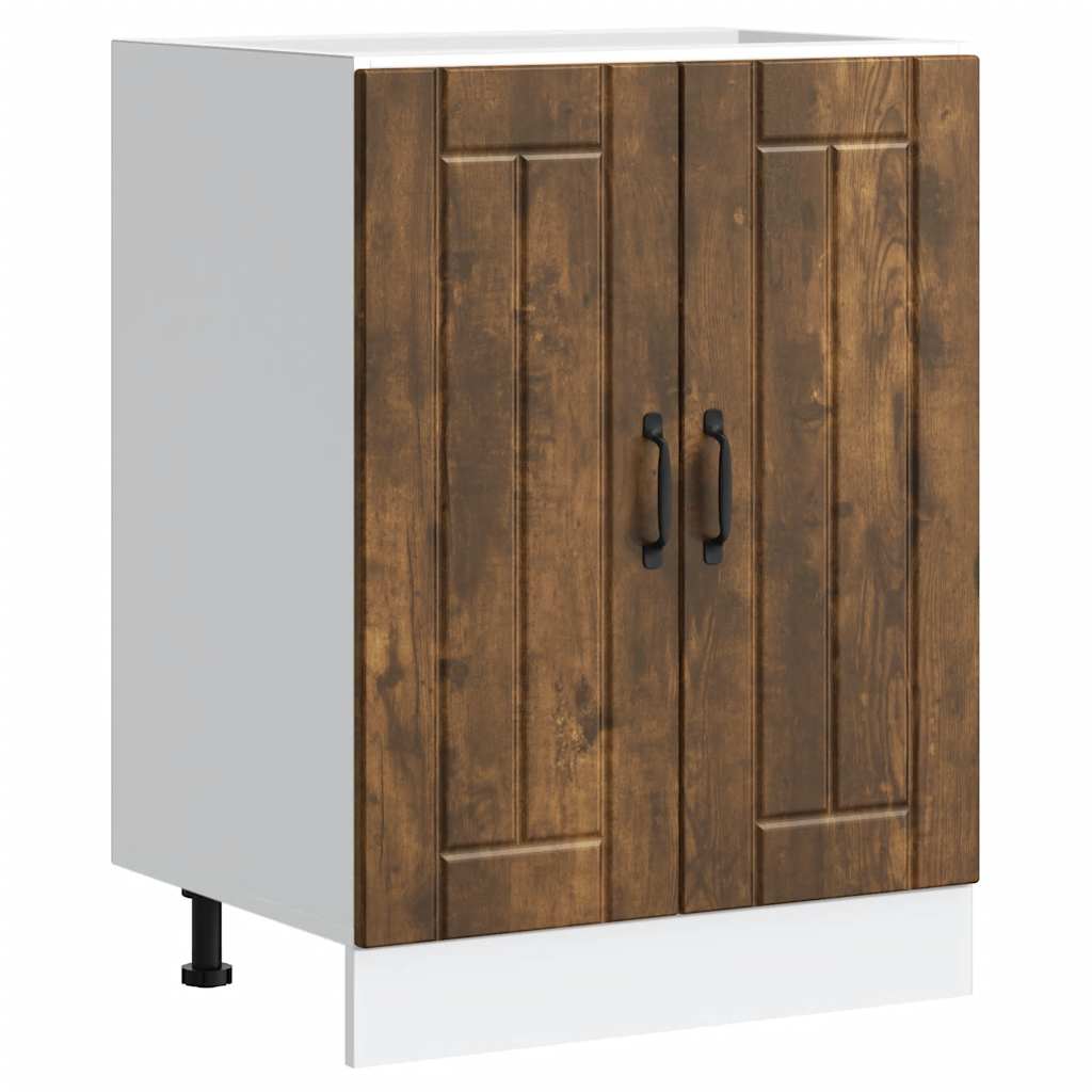 Sink Base Cabinet "Lucca" Smoked Oak Engineered Wood