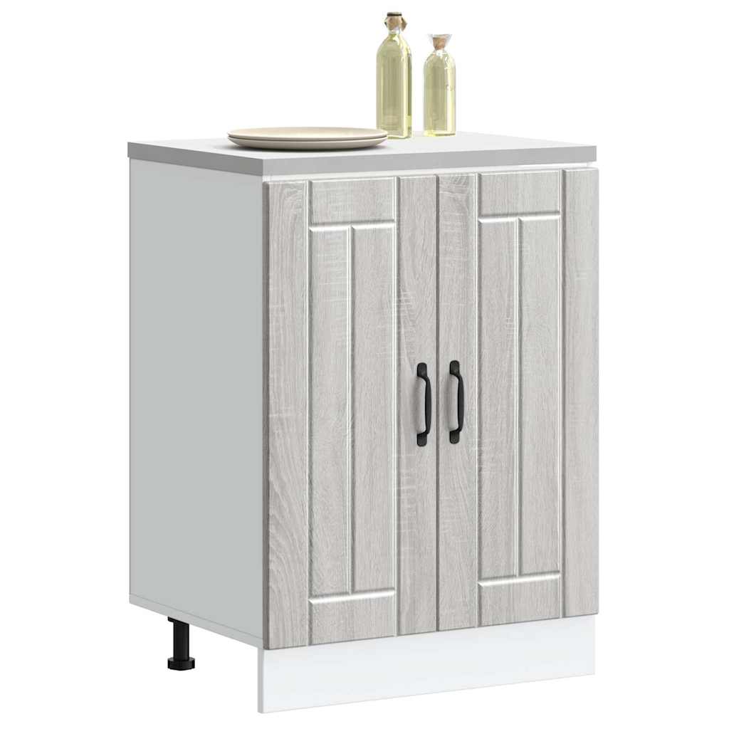 vidaXL Sink Base Cabinet Lucca Grey Sonoma Engineered Wood