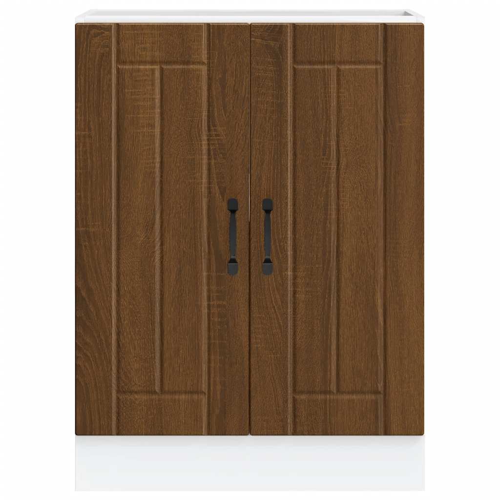 Sink Base Cabinet "Lucca" Brown Oak Engineered Wood