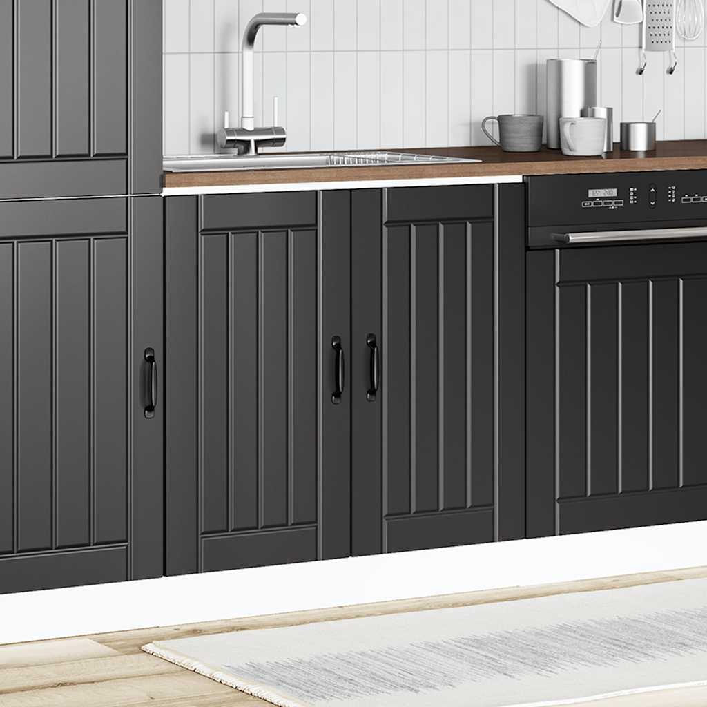 vidaXL Sink Base Cabinet Lucca Black Engineered Wood