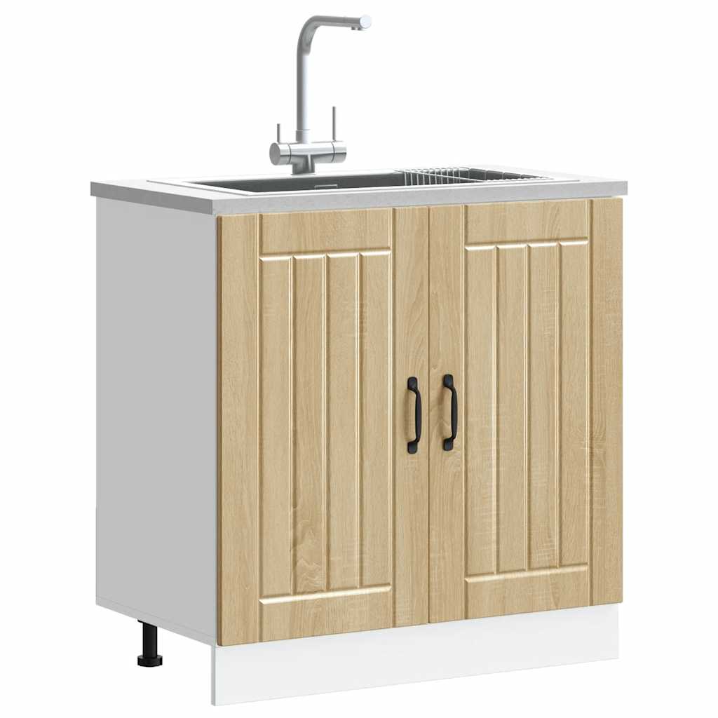 vidaXL Sink Base Cabinet Lucca Sonoma Oak Engineered Wood