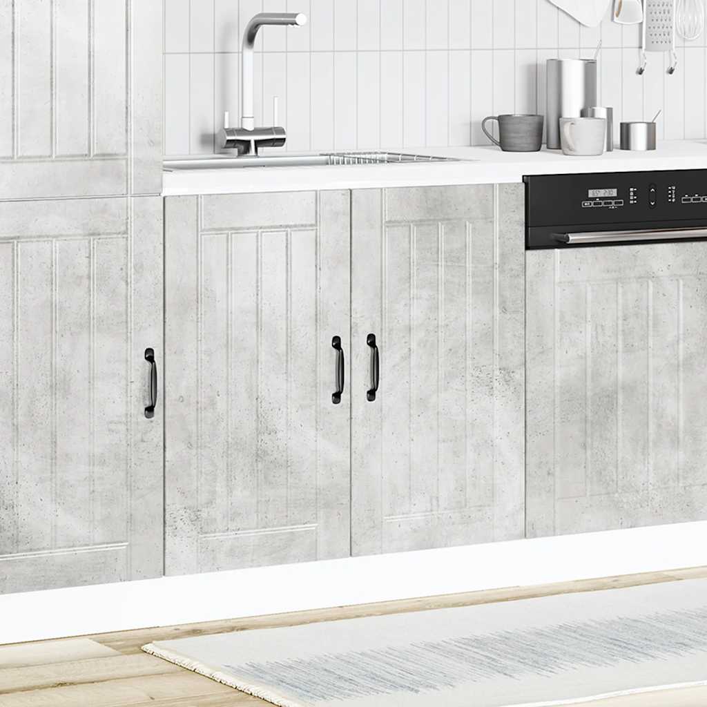 Sink Base Cabinet "Lucca" Concrete Grey Engineered Wood