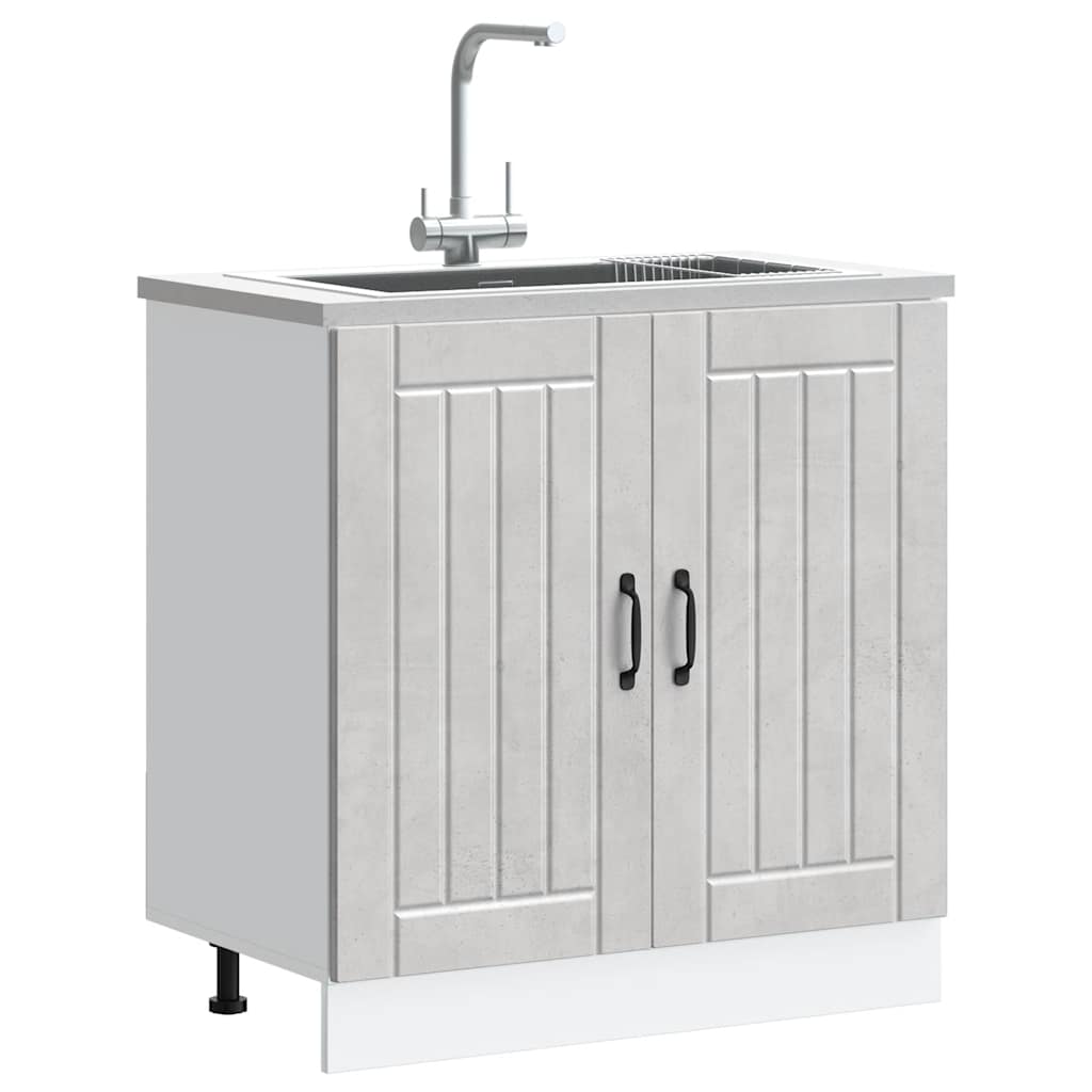 vidaXL Sink Base Cabinet Lucca Concrete Grey Engineered Wood