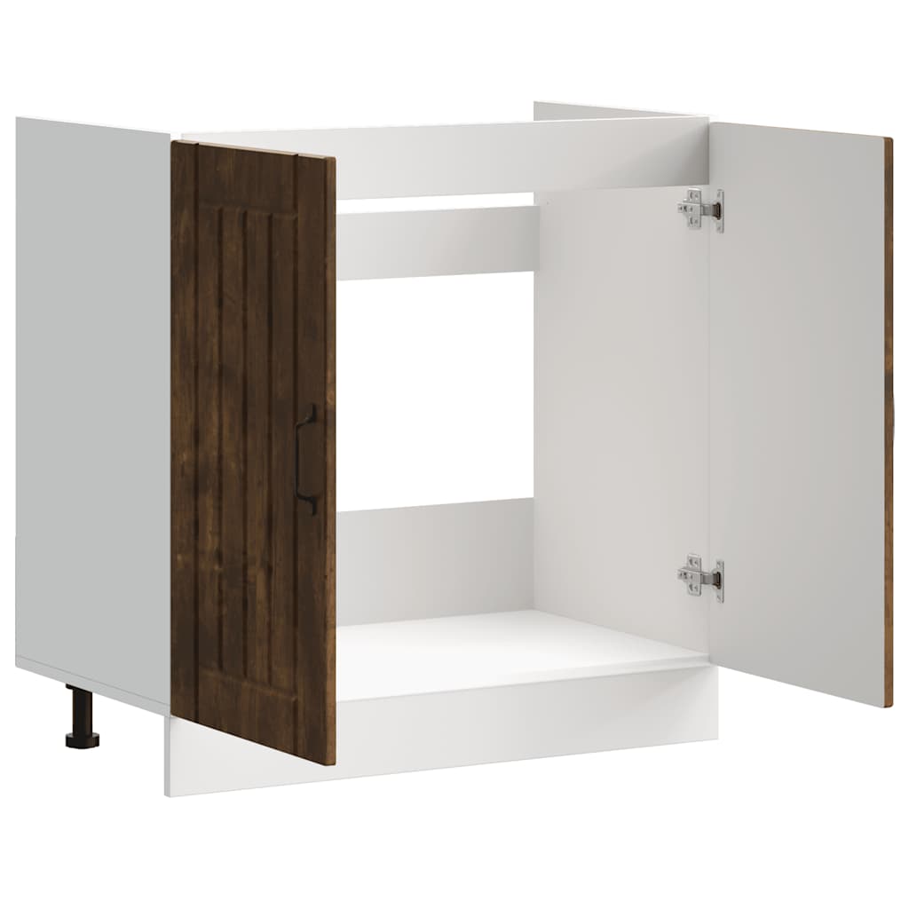 Sink Base Cabinet Lucca Smoked Oak Engineered Wood