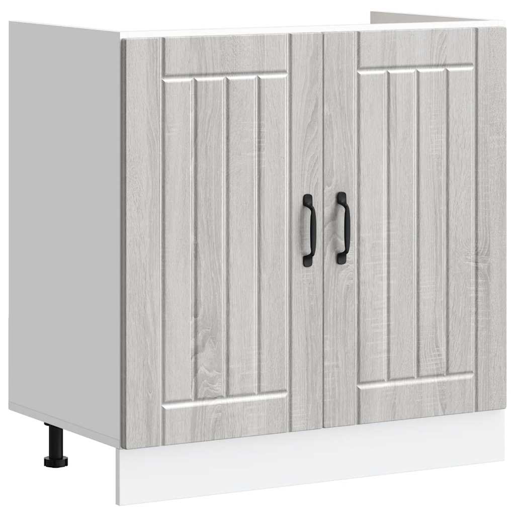 Sink Base Cabinet Lucca Grey Sonoma Engineered Wood