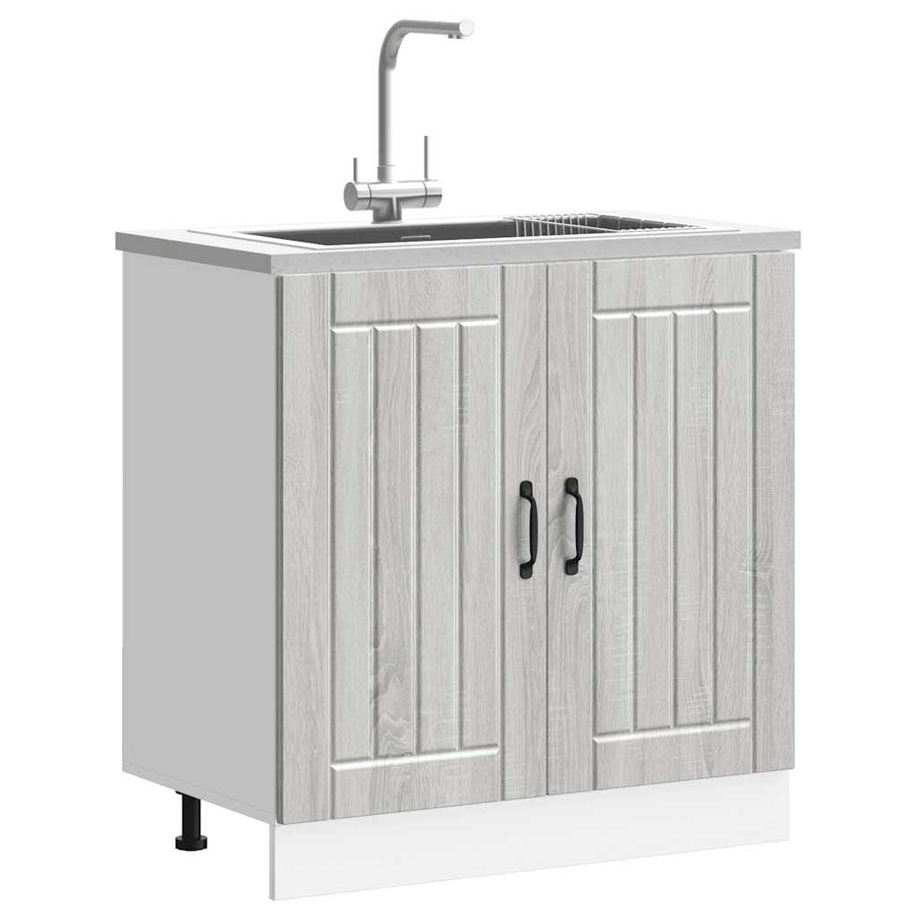 Sink Base Cabinet "Lucca" Grey Sonoma Engineered Wood