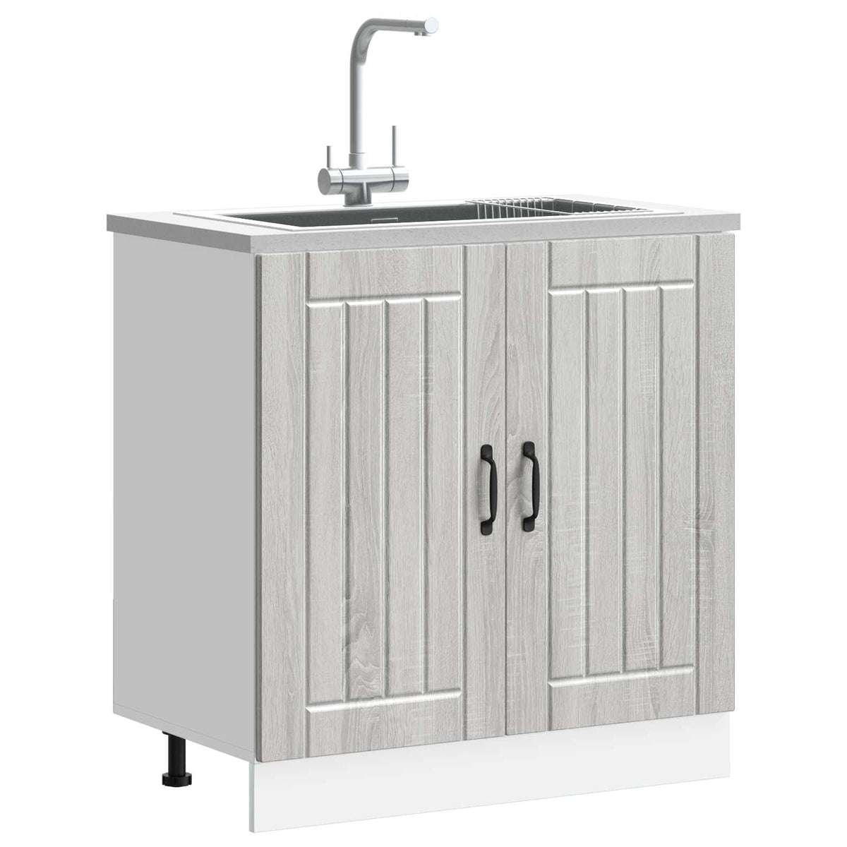 Sink Base Cabinet "Lucca" Grey Sonoma Engineered Wood