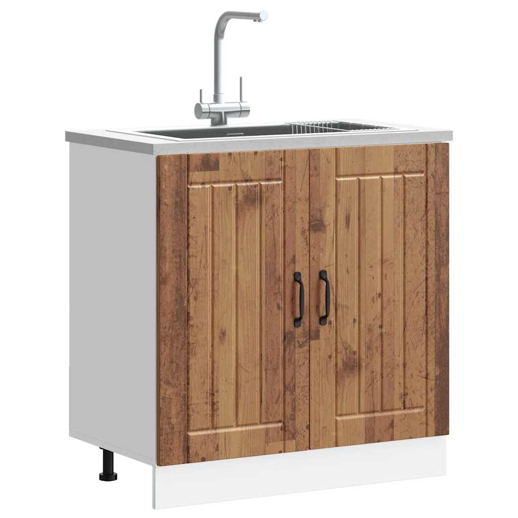 Sink Base Cabinet "Lucca" Old Wood Engineered Wood