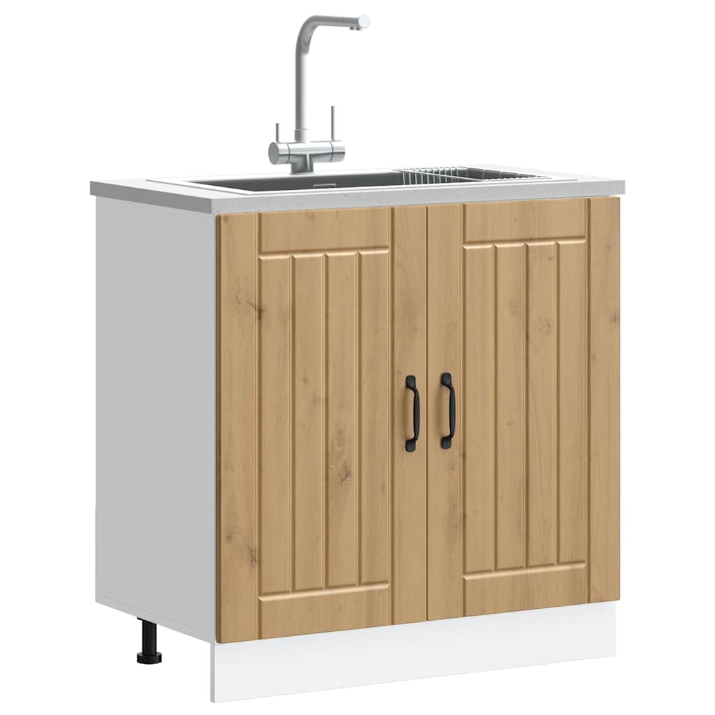 vidaXL Sink Base Cabinet Lucca Artisan Oak Engineered Wood