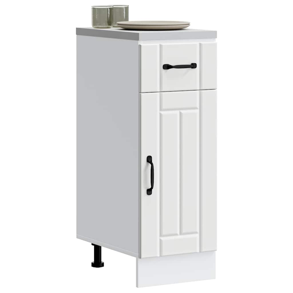 vidaXL Kitchen Base Cabinet Lucca White Engineered Wood