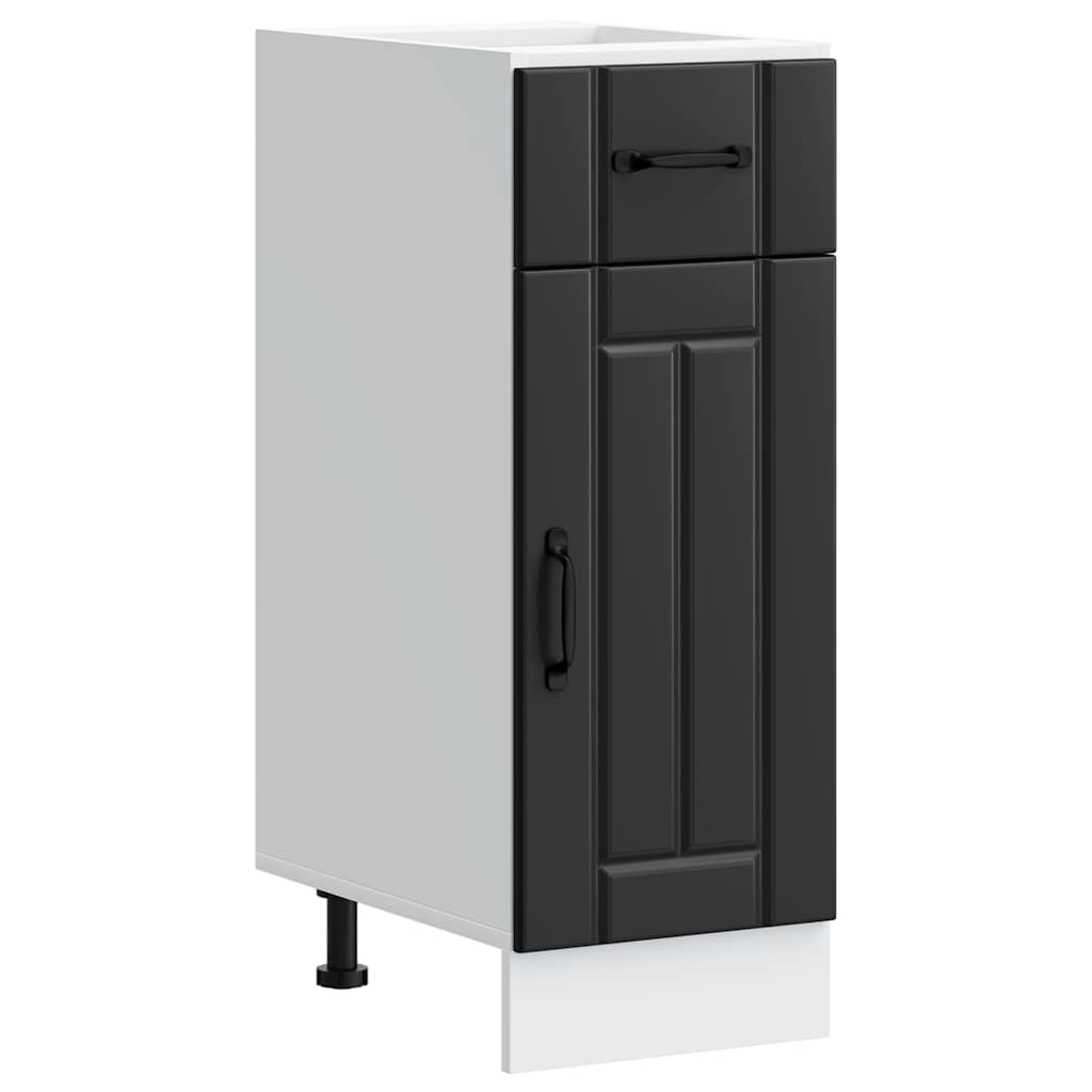 Kitchen Base Cabinet "Lucca" Black Engineered Wood