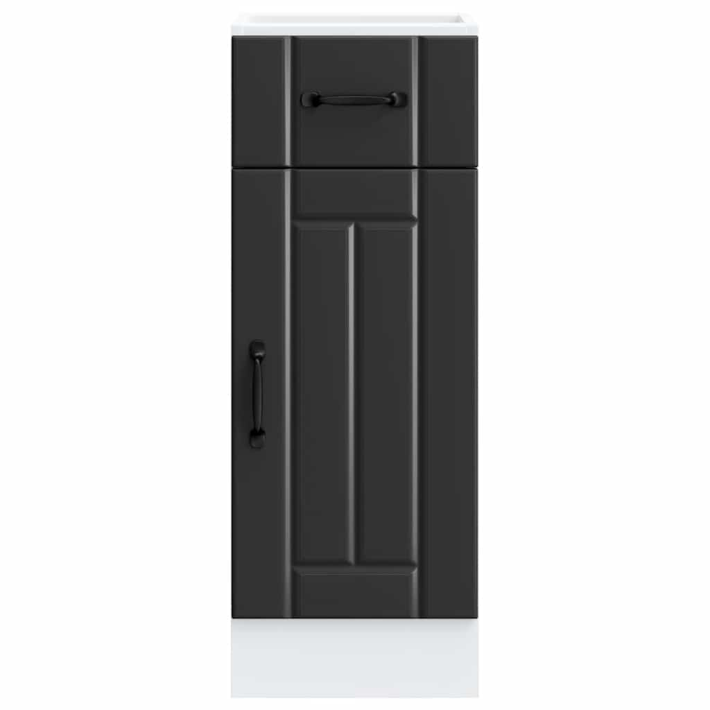 vidaXL Kitchen Base Cabinet Lucca Black Engineered Wood