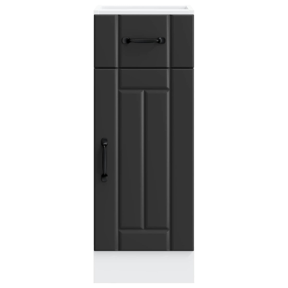 Kitchen Base Cabinet "Lucca" Black Engineered Wood