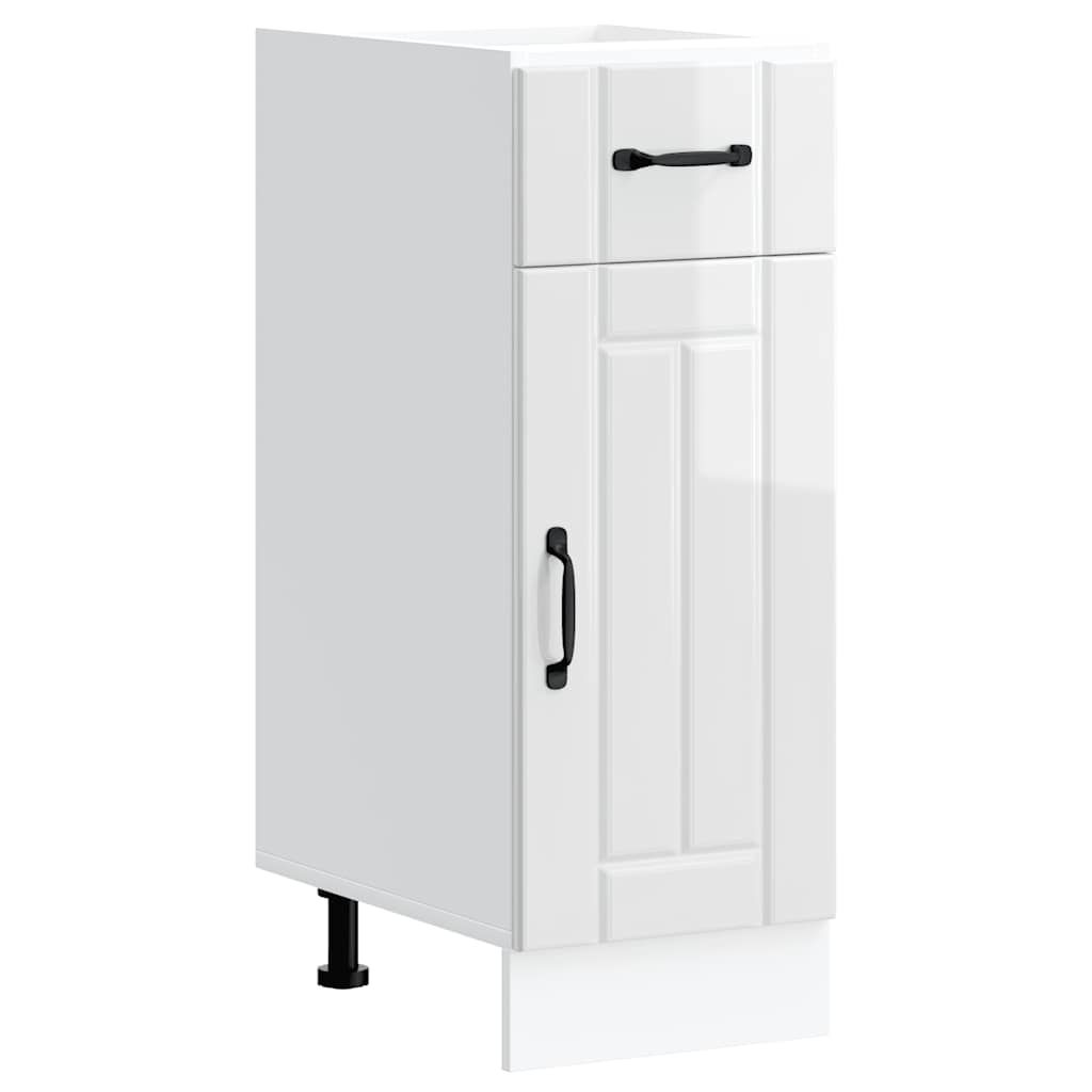 Kitchen Base Cabinet Lucca High Gloss White Engineered Wood
