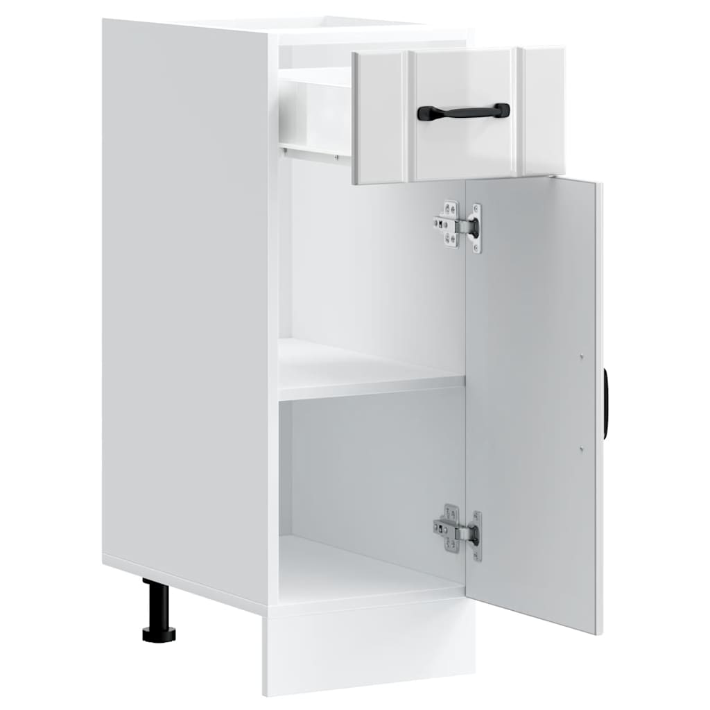 Kitchen Base Cabinet Lucca High Gloss White Engineered Wood