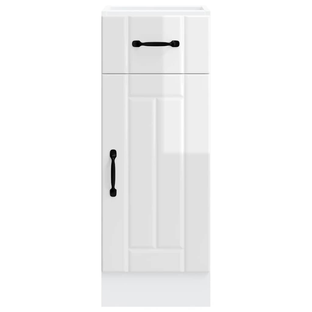 Kitchen Base Cabinet Lucca High Gloss White Engineered Wood