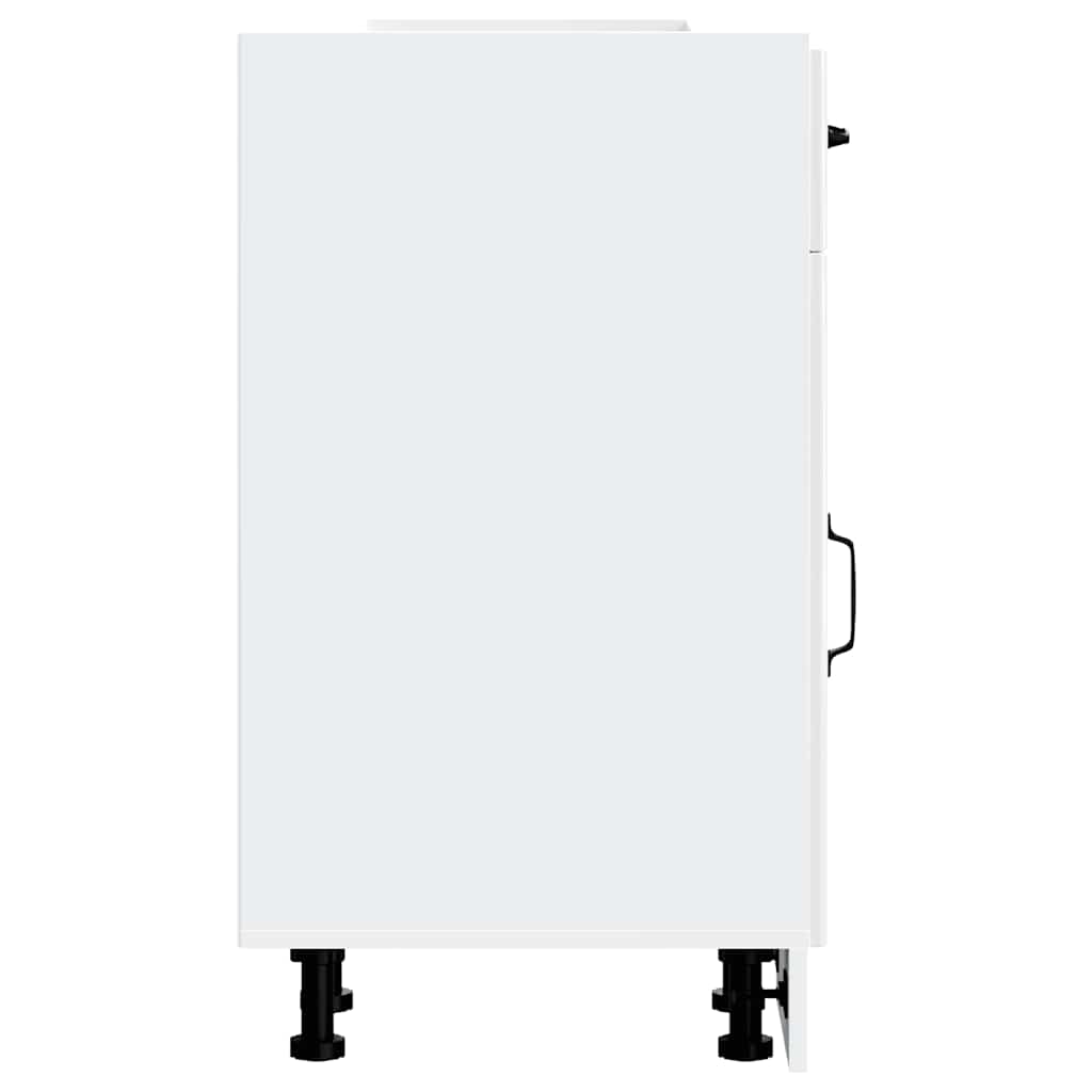 Kitchen Base Cabinet Lucca High Gloss White Engineered Wood
