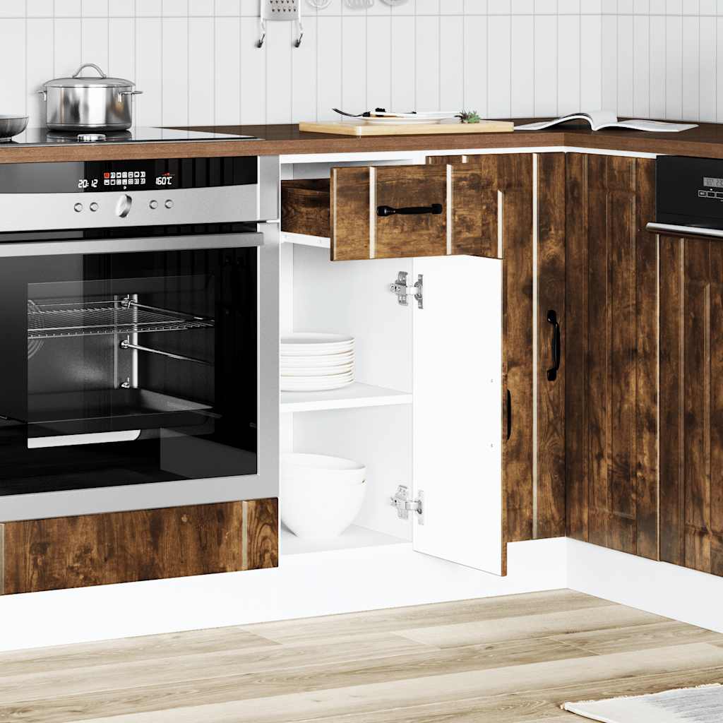 vidaXL Kitchen Base Cabinet Lucca Smoked Oak Engineered Wood