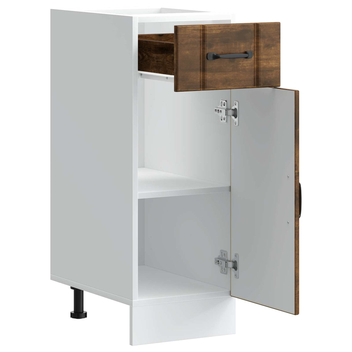 Kitchen Base Cabinet "Lucca" Smoked Oak Engineered Wood