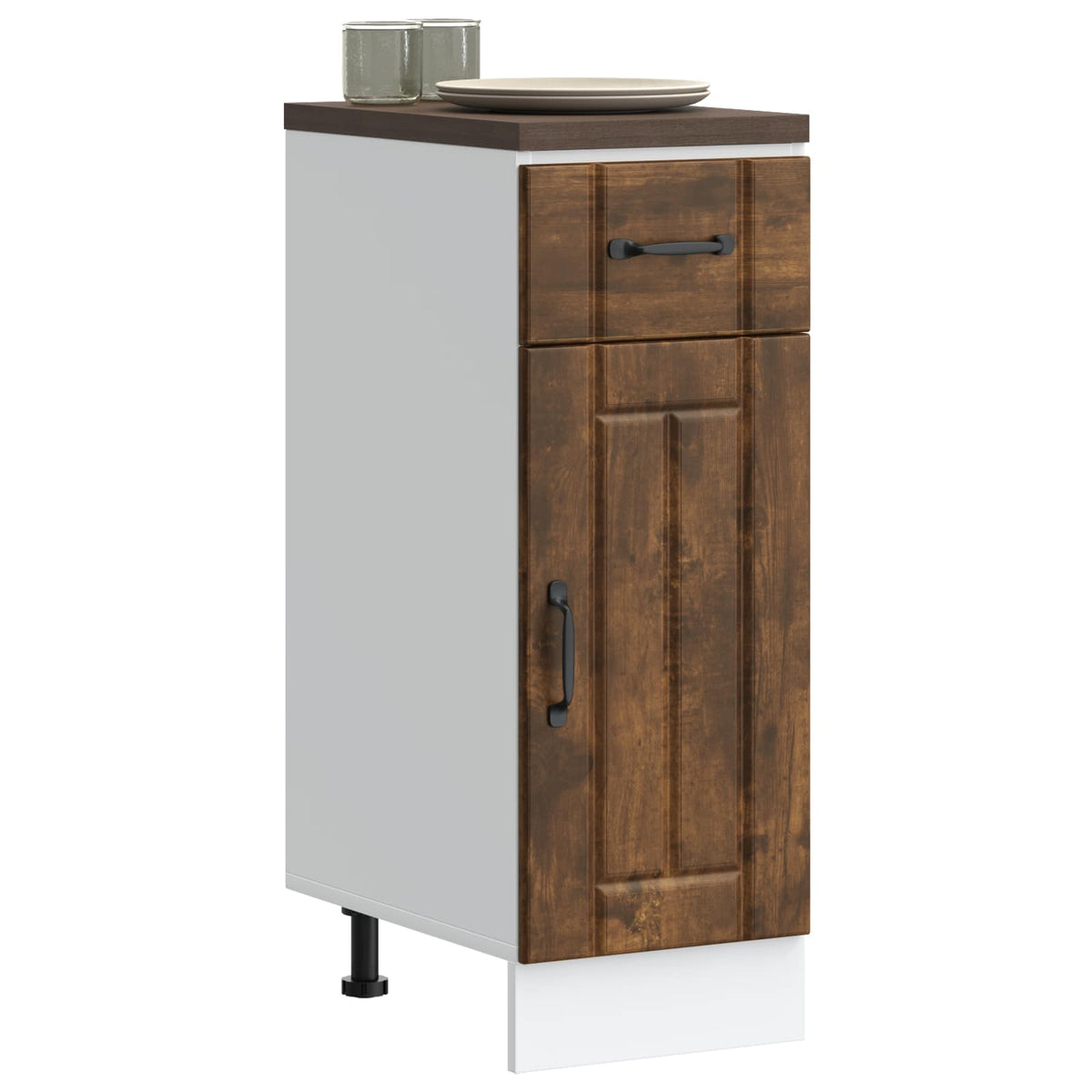 Kitchen Base Cabinet "Lucca" Smoked Oak Engineered Wood