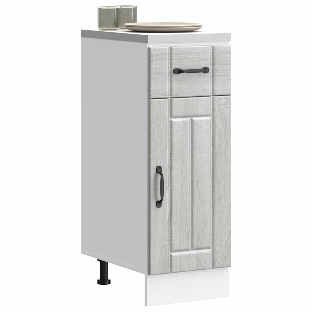 vidaXL Kitchen Base Cabinet Lucca Grey Sonoma Engineered Wood